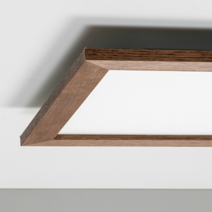 Eglo - LED RGBW prigušiva površinski montiran panel SALOBRENA-C WOOD LED/21W/230V 2700-6500K 49,5x49,5 cm tamno braon + daljinski upravljač