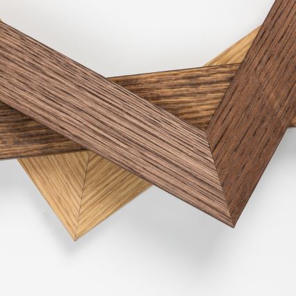 Eglo - LED RGBW prigušiva površinski montiran panel SALOBRENA-C WOOD LED/30,5W/230V 2700-6500K 64x64 cm tamno braon + daljinski upravljač