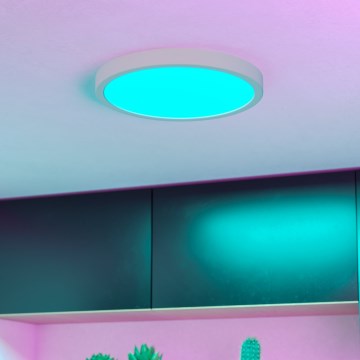 Eglo - LED RGBW prigušiva plafonska kupatilska svetiljka LED/14,3W/230V 2700-6500K prečnik 27,8 cm IP44 bela