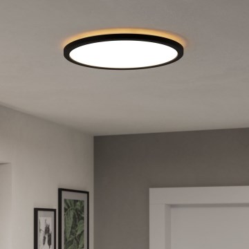 Eglo - LED RGBW prigušiva plafonska lampa za kupatilo, 18,5 W/230 V, 2700–6500 K, prečnik 38,9 cm, IP44, crna, ZigBee