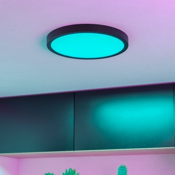 Eglo - LED RGBW prigušiva plafonska LED svetiljka za kupatilo LED/14,3W/230V 2700-6500K prečnik 27,8 cm IP44 crna