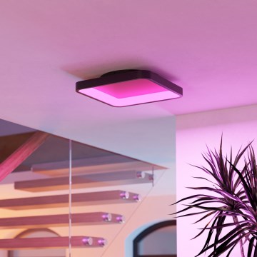 Eglo - LED RGBW prigušiva plafonska svetiljka LED/20W/230V 2700-6500K 35x35 cm crna