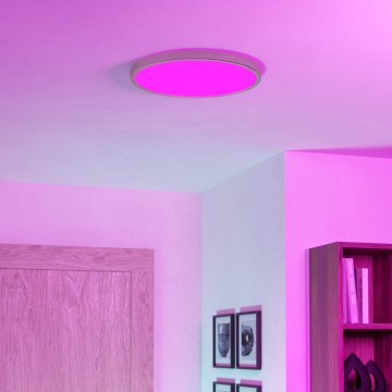 Eglo - LED RGBW prigušiva plafonsko svetlo za kupatilo LED/17,5W/230V 2700-6500K pr. 38,9 cm IP44 mat hrom