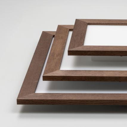 Eglo - LED RGBW prigušiva površinski montiran panel SALOBRENA-C WOOD LED/16W/230V 2700-6500K 34x34 cm tamno braon + daljinski upravljač
