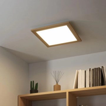 Eglo - LED RGBW, prigušiva površinski panel SALOBRENA-C WOOD LED/21W/230V 2700-6500K 49,5x49,5 cm, braon + sa daljinskim upravljačem