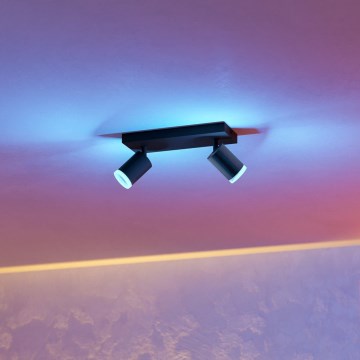 Eglo - LED RGBW prigušiva spot svetiljka 2xLED/3,7W/230V 2700-6500K crna