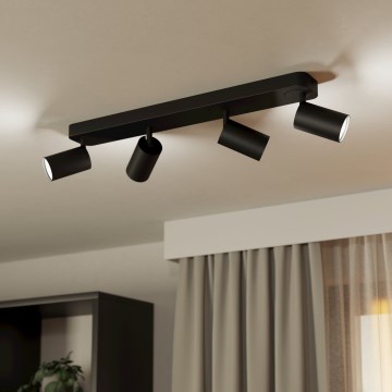 Eglo - LED RGBW prigušiva spot svetiljka 4xGU10/4,9W/230V crna