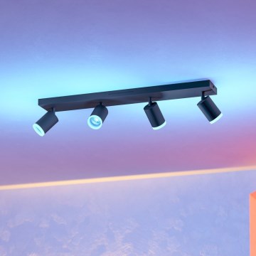 Eglo - LED RGBW prigušiva spot svetiljka 4xLED/3,7W/230V 2700-6500K crna