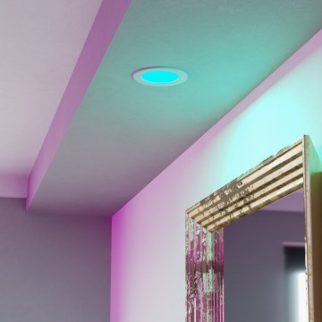 Eglo - LED RGBW prigušiva ugradna stropna lampa za kupatilo LED/5W/230V 2700-6500K pr. 12 cm IP44 bela