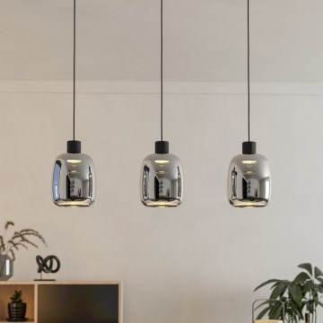 Eglo - LED RGBW prigušiva viseći luster na sajli 3xLED/3,7W/230V 2700-6500K siva