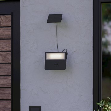 Eglo - LED solarno zidno svetlo sa senzorom LED/8,7W/3,7V 3600 mAh IP44 crna