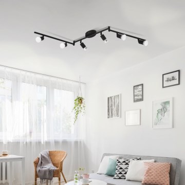Eglo - LED spot svetiljka 6xGU10/2,8W/230V 3000K crna