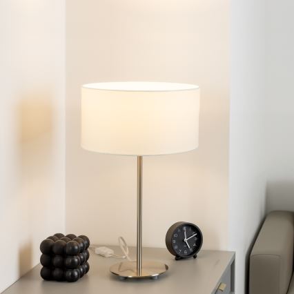 Eglo - LED stona lampa TUNJA 1xE27/60W/230V 38,5 cm mat hrom/bela