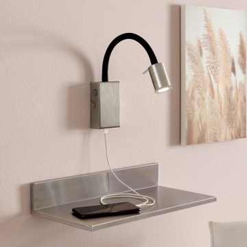Eglo - LED zidno spot svetlo sa USB punjačem LED/3,5W/230V mat hrom