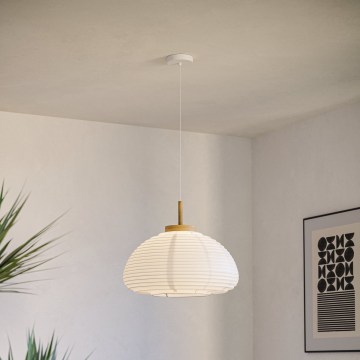 Eglo - Luster na kablu 1xE27/40W/230V, prečnik 40 cm, bela/bež
