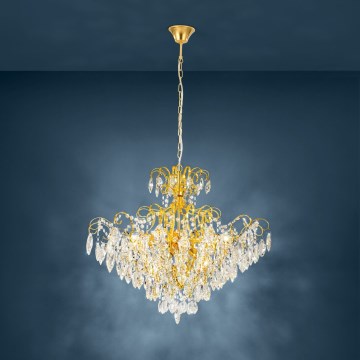 Eglo - Luster na lancu 9xE14/25W/230V zlatna