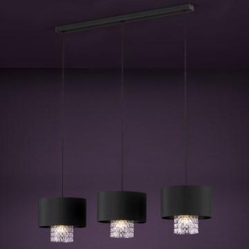 Eglo - Luster na lanku 3xE27/40W/230V crna