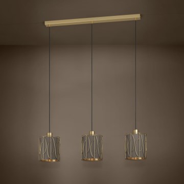 Eglo - Luster na lanku 3xE27/40W/230V zlatna/smeđa