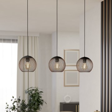 Eglo - Luster na lanku 3xE27/60W/230V crna