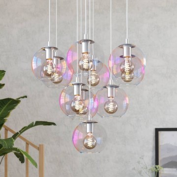 Eglo - Luster na sajli 10xE27/60W/230V sjajni hrom/proziran