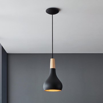 Eglo - Luster na sajli 1xE27/40W/230V prečnik 18 cm crna