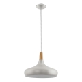 Eglo - Luster na sajli 1xE27/40W/230V, prečnik 40 cm, srebrna