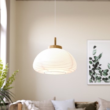 Eglo - Luster na sajli 1xE27/40W/230V prečnik 55 cm bela/bež