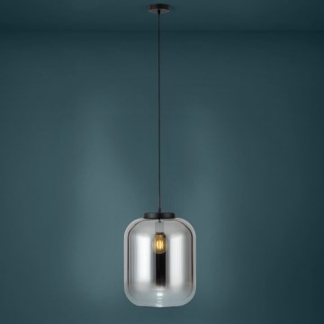 Eglo - Luster na sajli 1xE27/40W/230V Ø 35 cm zadimljeno staklo