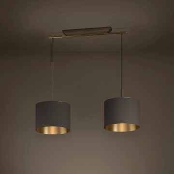 Eglo - Luster na sajli 2xE27/40W/230V braon/zlatna