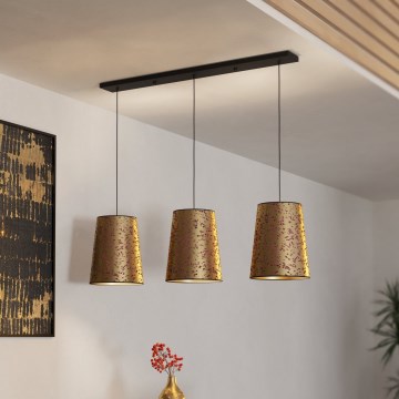 Eglo - Luster na sajli 3xE27/25W/230V zlatna/ružičasta