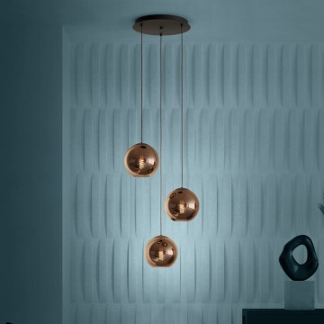 Eglo - Luster na sajli 3xE27/40W/230V bakarni