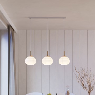 Eglo - Luster na sajli 3xE27/40W/230V bela/bež