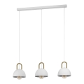 Eglo - Luster na sajli 3xE27/40W/230V beli