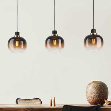 Eglo - Luster na sajli 3xE27/40W/230V braon