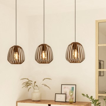 Eglo - Luster na sajli 3xE27/40W/230V bronzan
