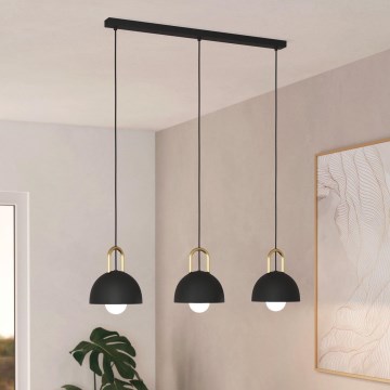 Eglo - Luster na sajli 3xE27/40W/230V, crne boje
