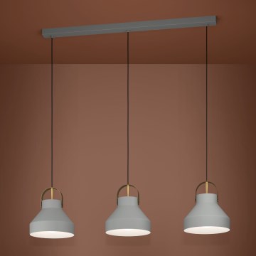 Eglo - Luster na sajli 3xE27/40W/230V siva