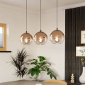 Eglo - Luster na sajli 3xE27/60W/230V crna/bež/zadimljena