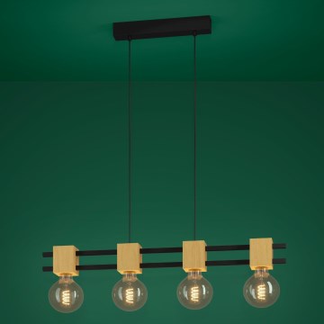 Eglo - Luster na sajli 4xE27/40W/230V crna/braon