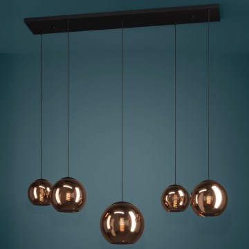 Eglo - Luster na sajli 5xE27/40W/230V u boji bakra