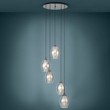 Eglo - Luster na sajli 5xE27/60W/230V zadimljen