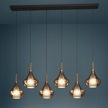 Eglo - Luster na sajli 6xE27/28W/230V u bakarnoj boji