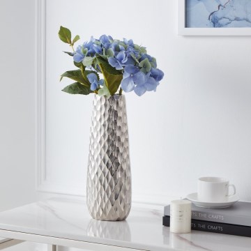 Eglo - Metalna vaza 31x12 cm srebrna