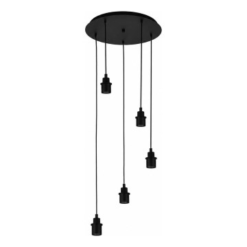 Eglo - Napojni kabl WRINGTON 5xE27/60W/230V crna
