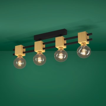 Eglo - Plafonski luster 4xE27/40W/230V crna/braon