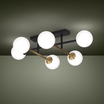 Eglo - Plafonski luster 6xE14/40W/230V zlatna/crna