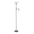 Eglo - Podna lampa 1xE27/60W/230V + 1xE14/25W/230V crni hrom
