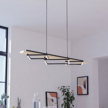 Eglo - prigušiva LED luster na sajli 2xLED/13W/230V + LED/16W crna/bež