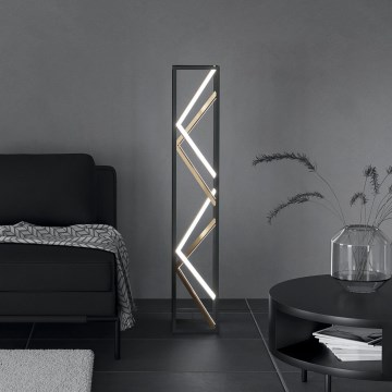 Eglo - prigušiva LED podna lampa LED/23W/230V 2700-6500K crna/zlatna + daljinski upravljač
