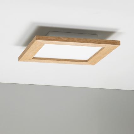 Eglo - LED RGBW prigušiva površinski montiran panel SALOBRENA-C WOOD LED/16W/230V 2700-6500K 34x34 cm braon + daljinski upravljač